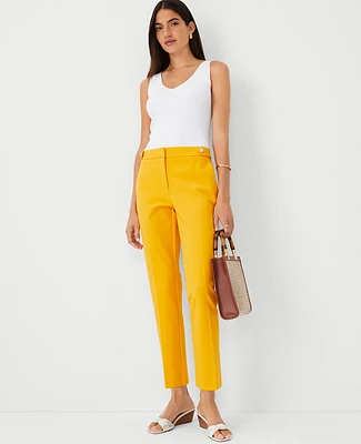 Ann Taylor The Button Tab Mid Rise Eva Ankle Pant Spring Marigold Women's