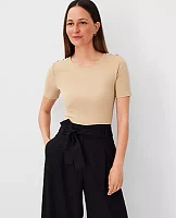 Ann Taylor Petite Shoulder Button Tee