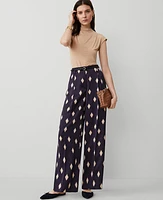 Ann Taylor Petite Geo Pleated Wide Leg Pants Night Sky Women's