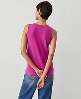 Ann Taylor Sleeveless Mixed Media Shell Top Fresh Fuchsia Women's