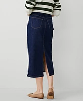 Ann Taylor Petite AT Weekend High Rise Denim Column Skirt Refined Dark Indigo Wash Women's