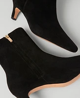 Ann Taylor Suede Skinny Heel Bootie Black Women's