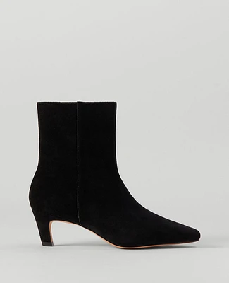 Ann Taylor Suede Skinny Heel Bootie Black Women's