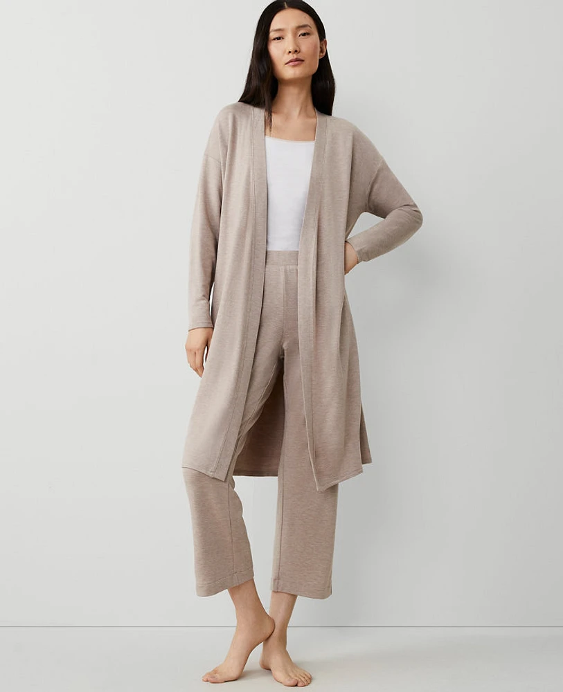 Ann Taylor Shawl Collar Duster Driftwood Heather Women's