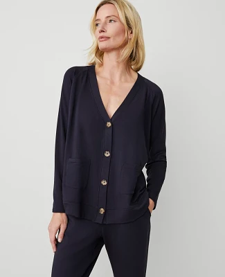 Ann Taylor Button Lounge Cardigan Night Sky Women's