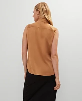 Ann Taylor Shirred Sleeveless Shirt Women's