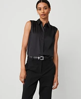 Ann Taylor Shirred Sleeveless Shirt Women's