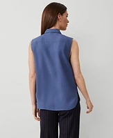 Ann Taylor Shirred Sleeveless Shirt Women's