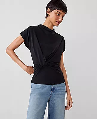 Ann Taylor Draped Cowl Neck Top