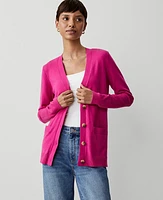 Ann Taylor Modern V-Neck Boyfriend Cardigan Women's