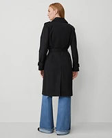 Ann Taylor Fitted Trench Coat Black Women's