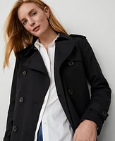 Ann Taylor Fitted Trench Coat Black Women's