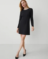 Ann Taylor Jeweled-Neck Dress Black Women's