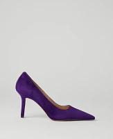 Ann Taylor Nip Toe Suede Pump Size 8 Midnight Mulberry Women's