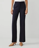 Ann Taylor The Petite Jayne Trouser Pant Pinstripe Navy/White Combo Women's