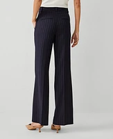 Ann Taylor The Petite Jayne Trouser Pant Pinstripe Navy/White Combo Women's