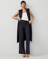 Ann Taylor The Petite Jayne Trouser Pant Pinstripe Navy/White Combo Women's