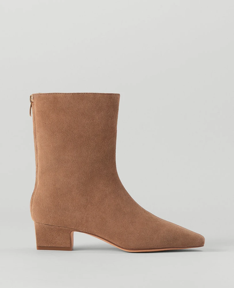 Ann Taylor Tapered Heel Suede Bootie Women's