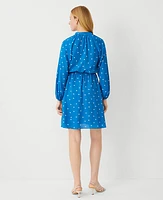 Ann Taylor Petite Dotted Flare Dress Santorini Women's