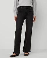 Ann Taylor The Patch Pocket Wide-Leg Jean Black Wash Women's