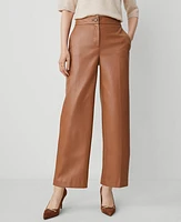 Ann Taylor The Straight Ankle Pant Faux Leather Sahara Women's