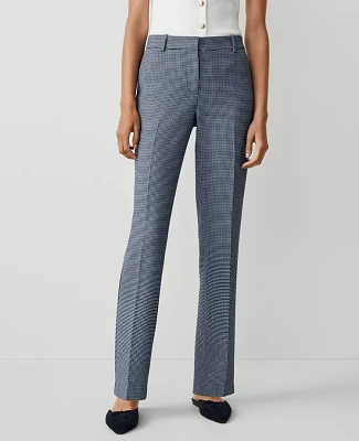 Ann Taylor The Sophia Pant Houndstooth - Curvy Fit Light Blue / Navy Women's