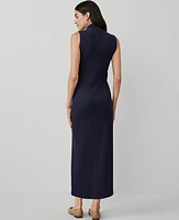 Ann Taylor Petite AT Weekend Knit Turtleneck Sleeveless Maxi Dress Night Sky Women's