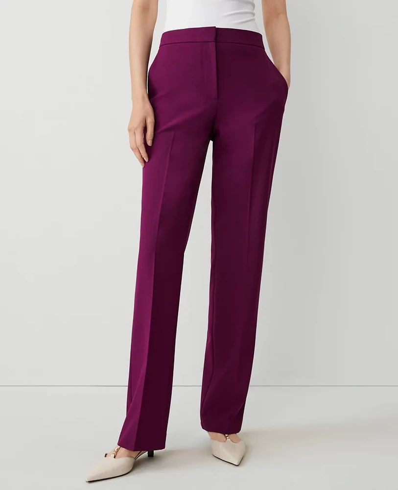 Ann Taylor The High Rise Skinny Trouser Pant in Bi-Stretch - Curvy Fit Size 0 Plum Burst Women's