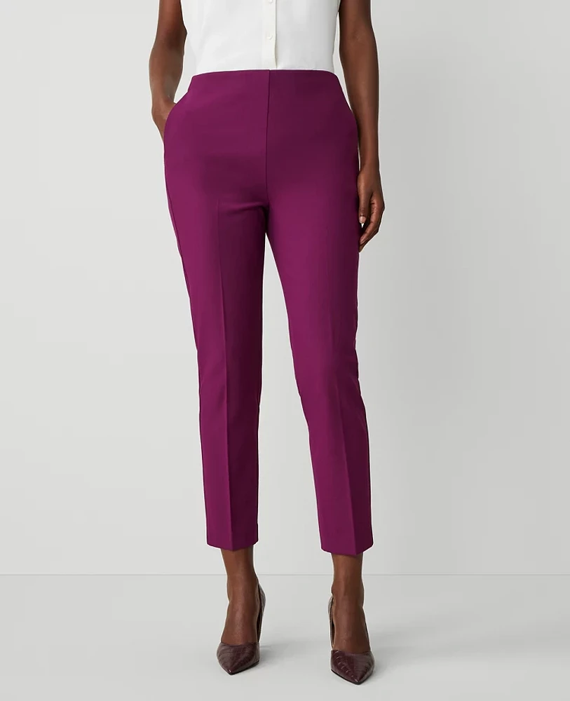 Ann Taylor The High Rise Zip Ankle Pant Bi-Stretch - Curvy Fit Plum Burst Women's