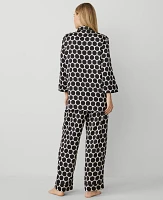 Ann Taylor Ikat Dot Pajama Pant Set Black Women's