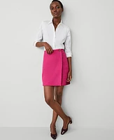 Ann Taylor Petite Tweed Button Wrap Skirt Hot Pink Poppy Women's