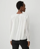 Ann Taylor Shirred Top Winter White Women's