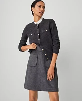 Ann Taylor Petite Patch Pocket Skirt Light Charcoal Heather Women's