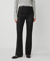 Ann Taylor The Petite Faux Suede Skinny Flare Pant Black Women's