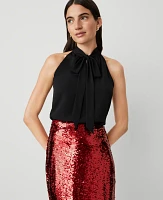 Ann Taylor Tie Neck Halter Top Women's