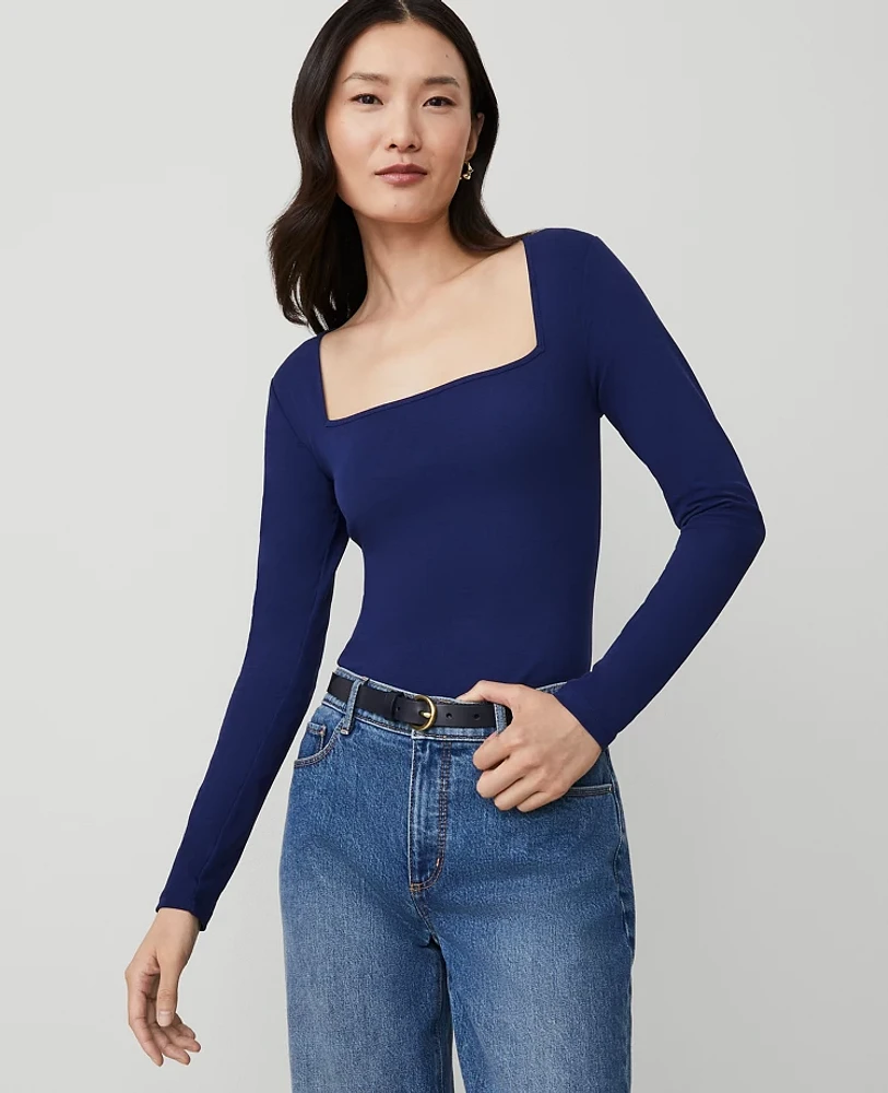 Ann Taylor Square Neck Top Women's