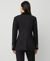 Ann Taylor The Greenwich Blazer Basketweave & Velvet Black Women's