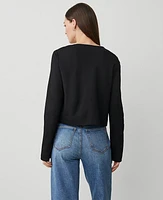 Ann Taylor Crew Neck Jacket Black Women's