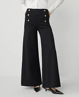 Ann Taylor The Petite Sailor Wide-Leg Pant Black Women's