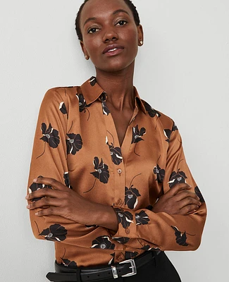 Ann Taylor Floral Essential Shirt Sahara Women's