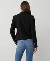 Ann Taylor Petite Button Fitted Blazer Size 4 Black Women's