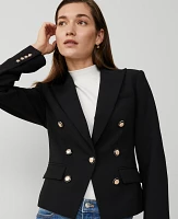 Ann Taylor Petite Button Fitted Blazer Size 4 Black Women's