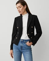 Ann Taylor Petite Button Fitted Blazer Size 4 Black Women's