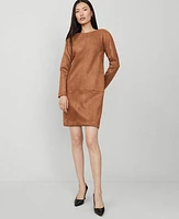 Ann Taylor Faux Suede Shift Dress Sahara Women's