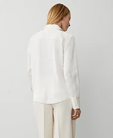 Ann Taylor Pocket Button Shirt Winter White Women's