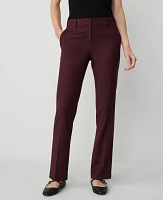 Ann Taylor The Petite Straight Pant in Wool Blend Stretch Size 10 Midnight Fig Women's