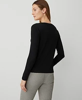 Ann Taylor Petite Long Sleeve Crew Neck Top Women's