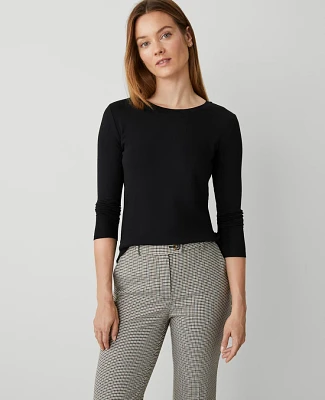 Ann Taylor Petite Long Sleeve Crew Neck Top Women's