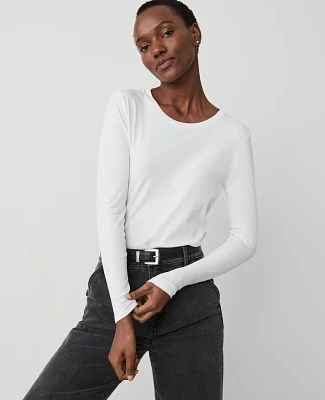 Ann Taylor Petite Long Sleeve Crew Neck Top Women's