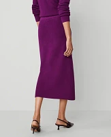 Ann Taylor Petite Button Front Column Sweater Skirt Pulsar Purple Women's